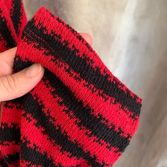 INTRO. Turtleneck Tunic Sweater Red & Black Striped NEW XLarge - Picture 4 of 15